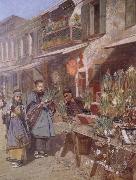 Theodore Wores New Year-s Day in San Francisco Chinatown oil painting